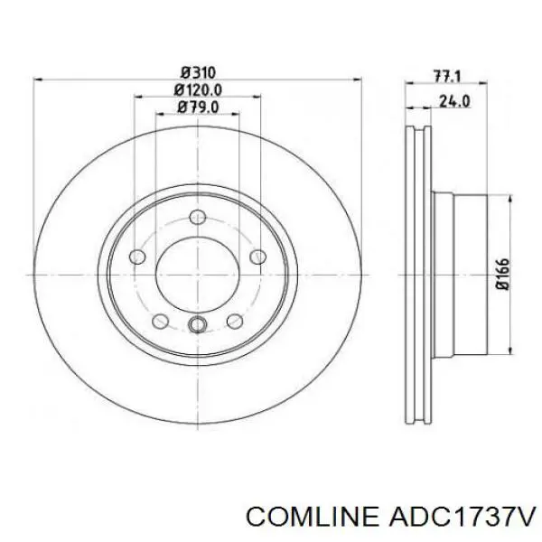 Compre ADC1737V Comline Disco do freio dianteiro
