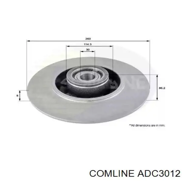 ADC3012 Comline Disco do freio traseiro