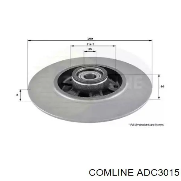 ADC3015 Comline Disco do freio traseiro
