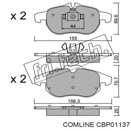 Compre CBP01137 Comline Sapatas do freio dianteiras de disco
