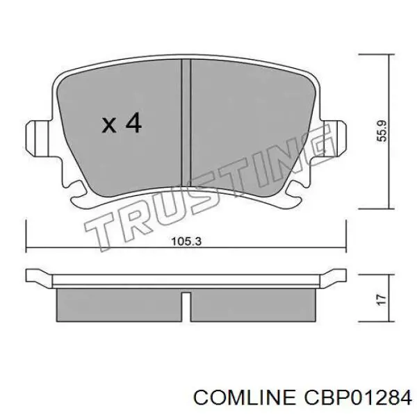 Compre CBP01284 Comline Sapatas do freio traseiras de disco