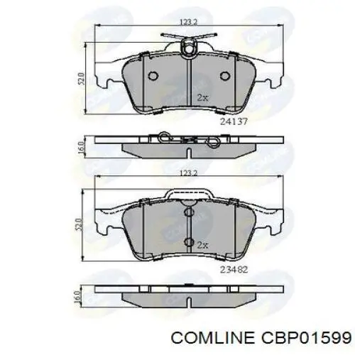 CBP01599 Comline Sapatas do freio traseiras de disco