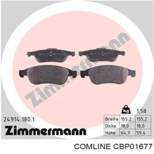 Compre CBP01677 Comline Sapatas do freio dianteiras de disco