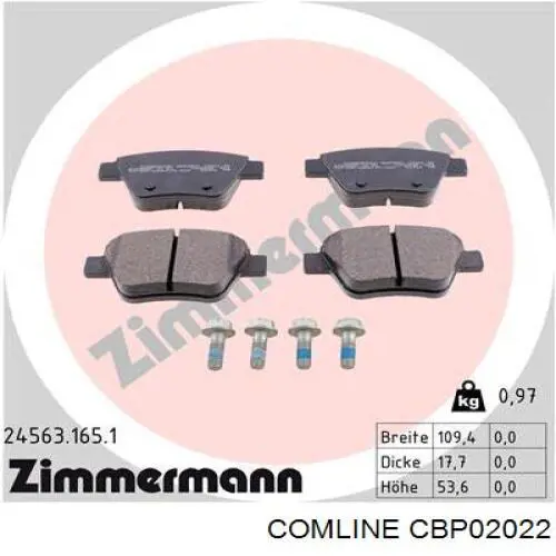 Compre CBP02022 Comline Sapatas do freio traseiras de disco
