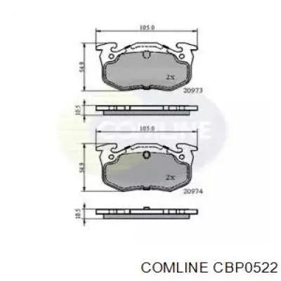 Compre CBP0522 Comline Sapatas do freio traseiras de disco