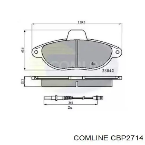 CBP2714 Comline Sapatas do freio dianteiras de disco