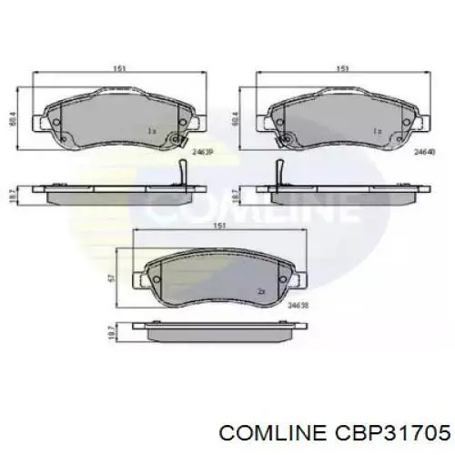 CBP31705 Comline Sapatas do freio dianteiras de disco