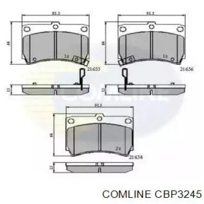 CBP3245 Comline Sapatas do freio dianteiras de disco