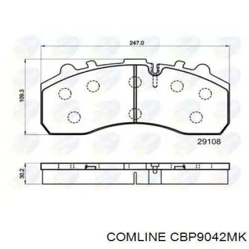 CBP9042MK Comline Sapatas do freio traseiras de disco
