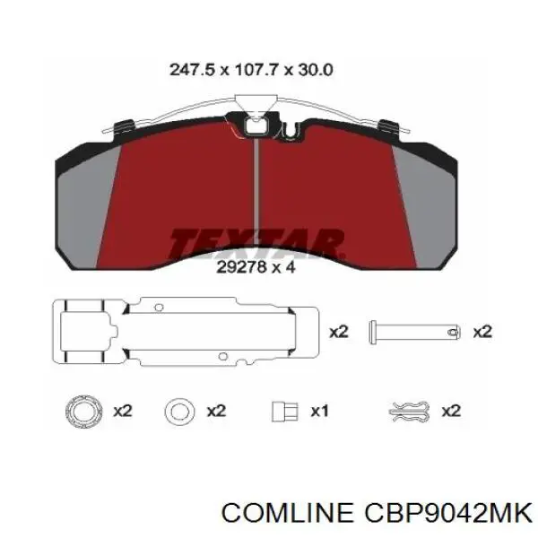 Sapatas do freio traseiras de disco Comline CBP9042MK preço, a partir de 105,88 USD