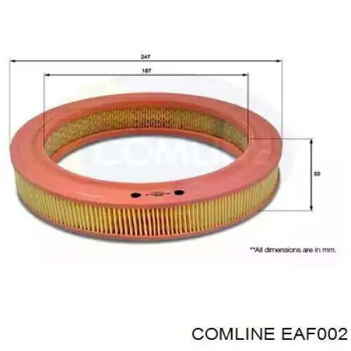 EAF002 Comline Filtro de ar