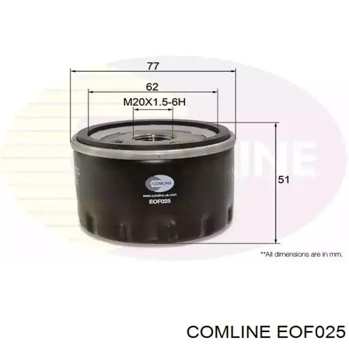 EOF025 Comline Filtro de óleo