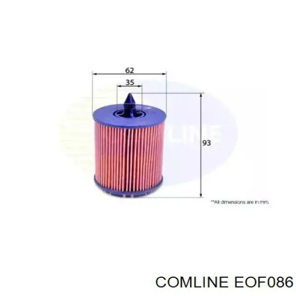 EOF086 Comline Filtro de óleo