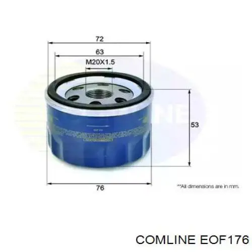 EOF176 Comline Filtro de óleo