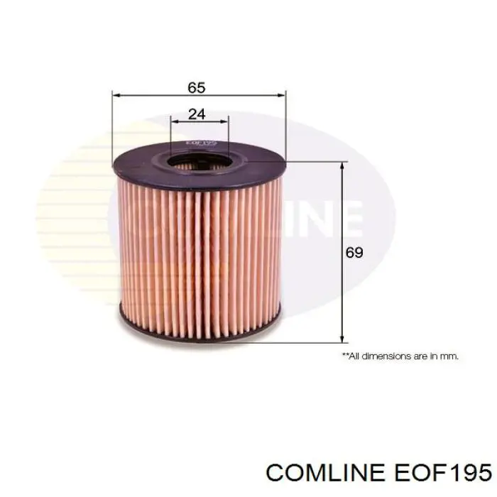 EOF195 Comline Filtro de óleo