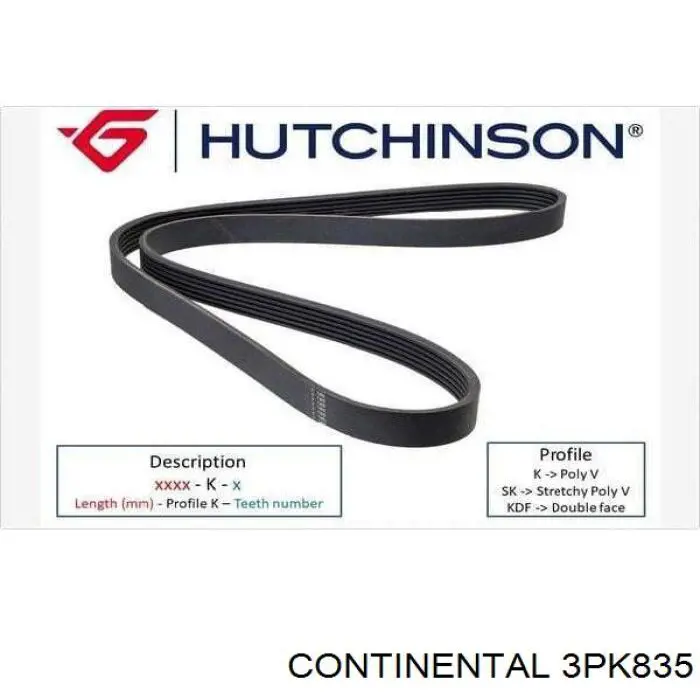 Compre 3PK835 Continental/Siemens Correia dos conjuntos de transmissão