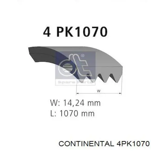 4PK1070 Continental/Siemens Correia dos conjuntos de transmissão