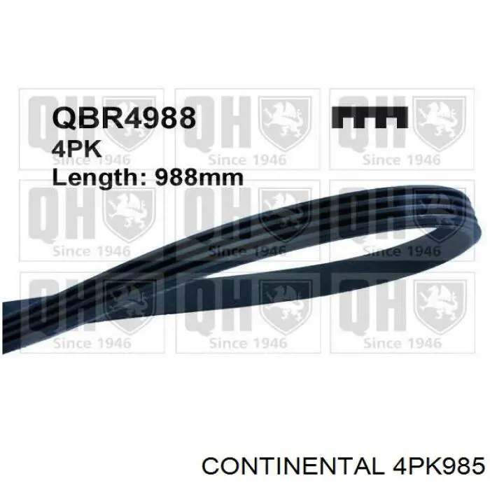 Correia dos conjuntos de transmissão Continental/Siemens 4PK985 preço, a partir de 19,12 USD