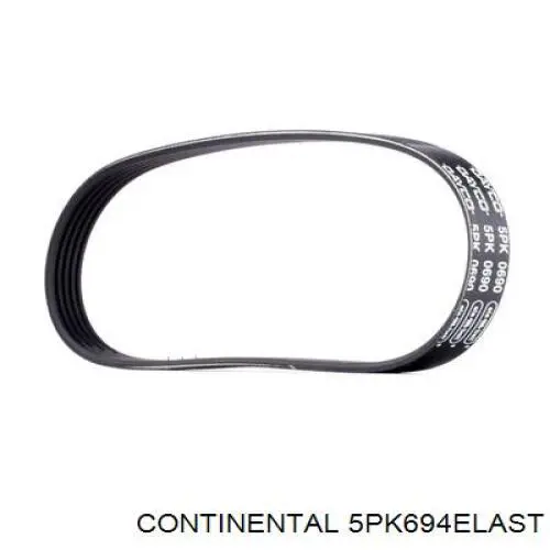 Correia dos conjuntos de transmissão 5PK694ELAST Continental/Siemens