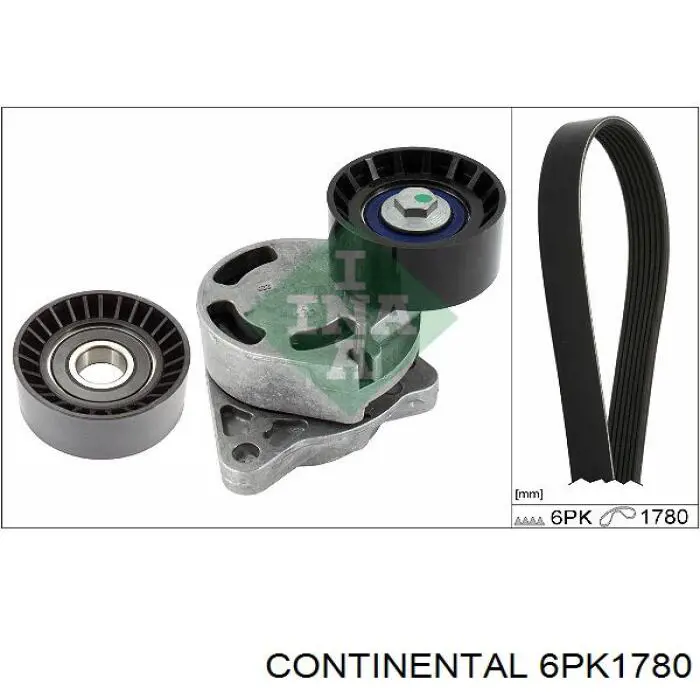 Correia dos conjuntos de transmissão Continental/Siemens 6PK1780 preço, a partir de 24,24 USD