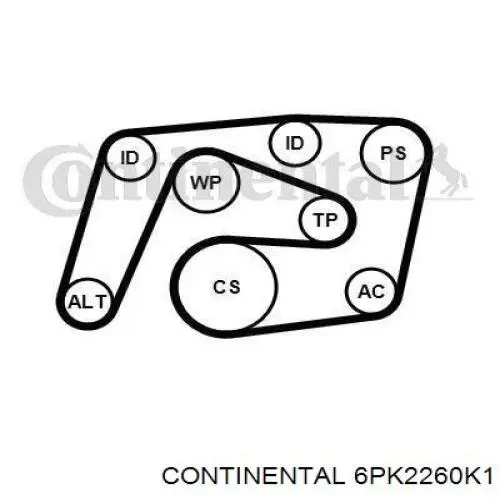 6PK2260K1 Continental/Siemens Correia dos conjuntos de transmissão, kit