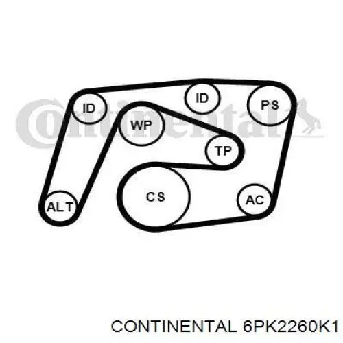 Correia dos conjuntos de transmissão, kit Continental/Siemens 6PK2260K1 preço, a partir de 99,74 USD