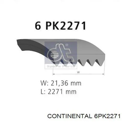 Compre 6PK2271 Continental/Siemens Correia dos conjuntos de transmissão
