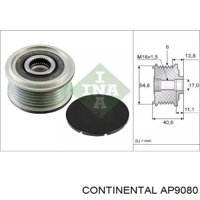 AP9080 Continental/Siemens Polia do gerador