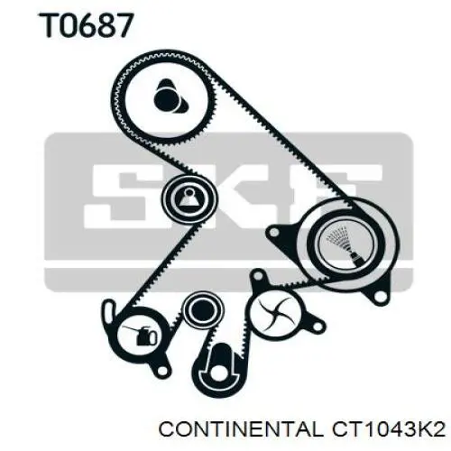 Compre CT1043K2 Continental/Siemens Correia do mecanismo de distribuição de gás, kit