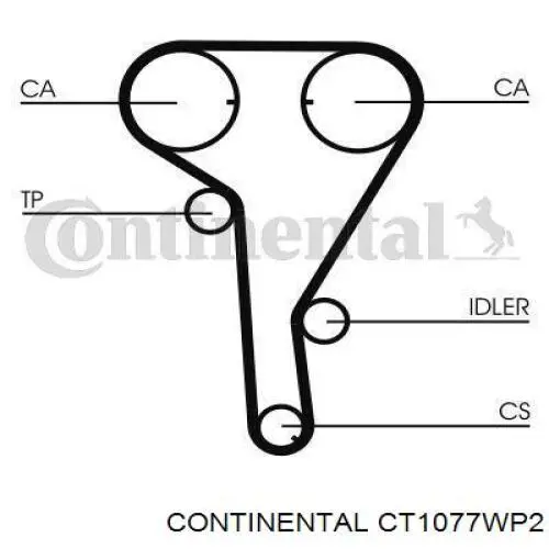 CT1077WP2 Continental/Siemens Correia do mecanismo de distribuição de gás, kit