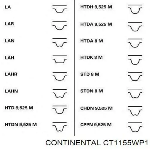 CT1155WP1 Continental/Siemens Correia do mecanismo de distribuição de gás, kit