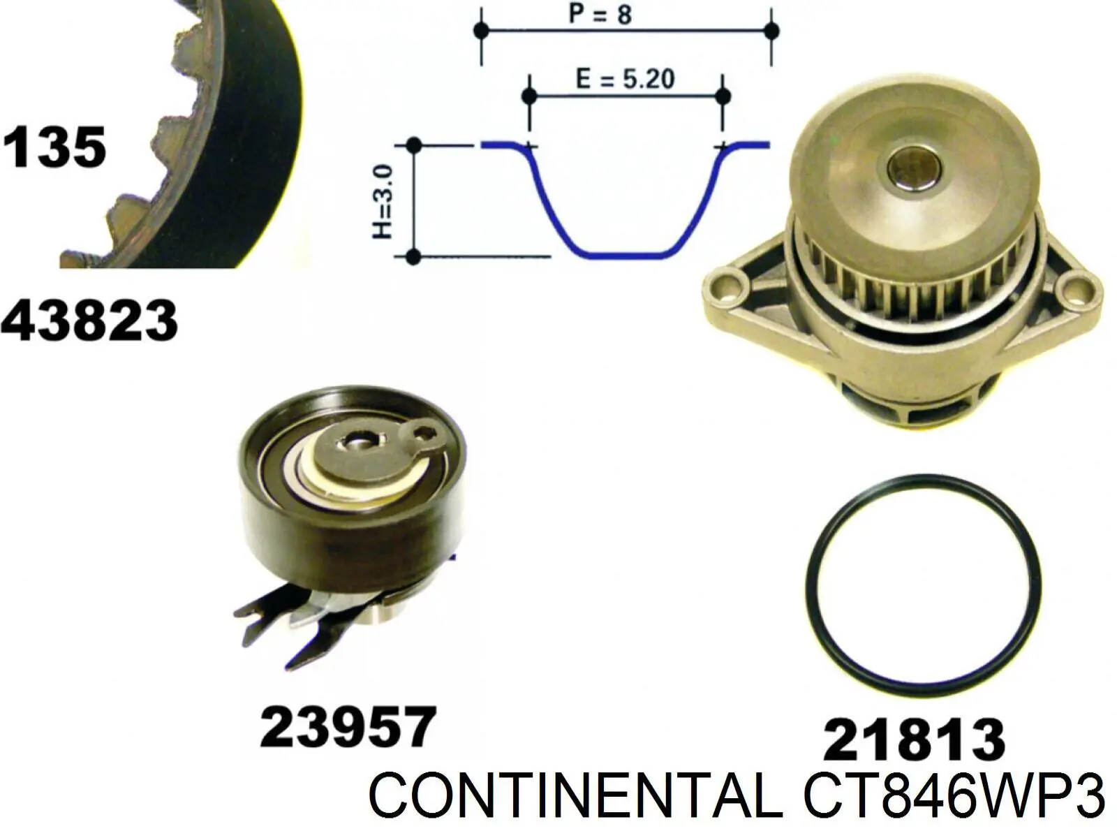 Compre CT846WP3 Continental/Siemens Correia do mecanismo de distribuição de gás, kit