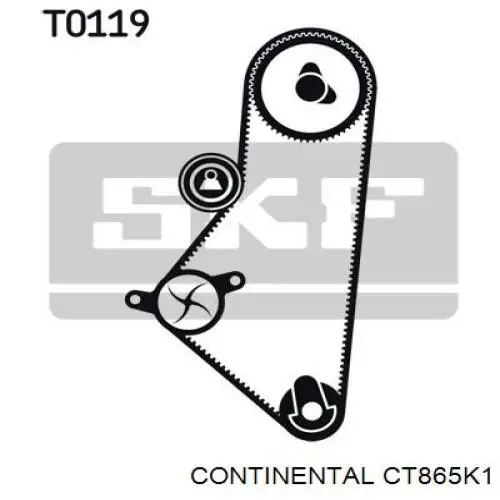CT865K1 Continental/Siemens Correia do mecanismo de distribuição de gás, kit