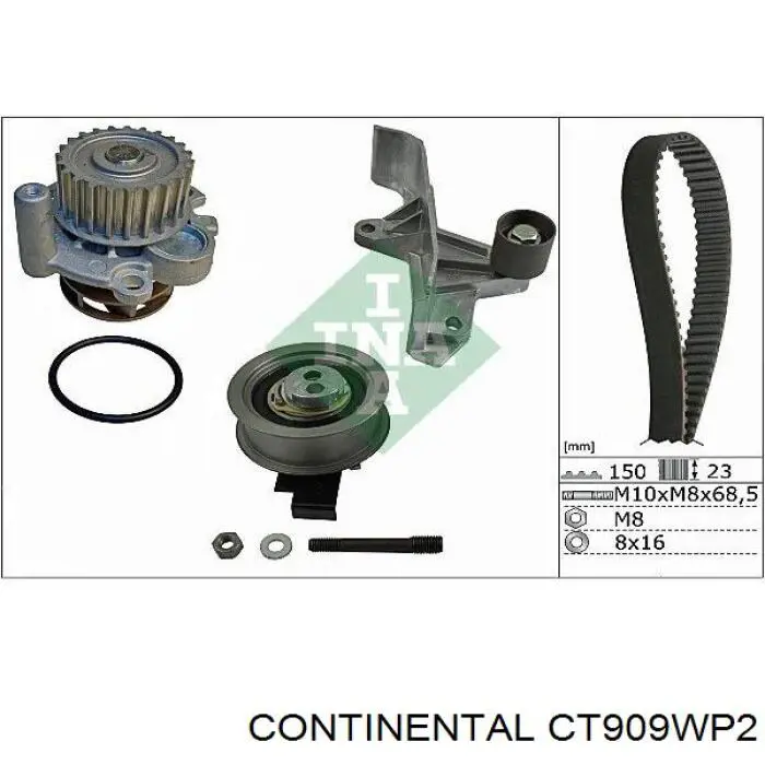 Correia do mecanismo de distribuição de gás, kit CT909WP2 Continental/Siemens