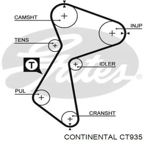 Correia do mecanismo de distribuição de gás Continental/Siemens CT935 preço, a partir de 36,25 USD