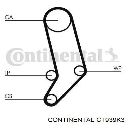 CT939K3 Continental/Siemens Correia do mecanismo de distribuição de gás, kit