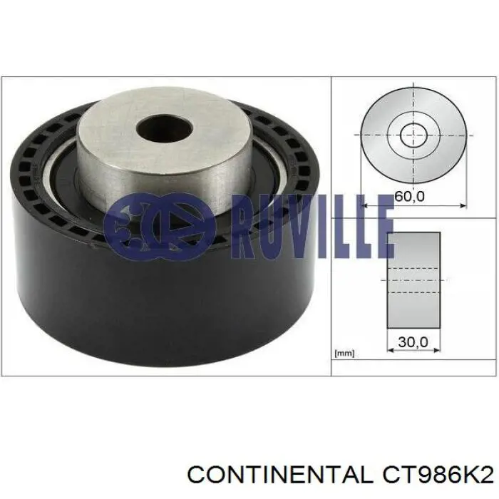 CT986K2 Continental/Siemens Correia do mecanismo de distribuição de gás, kit