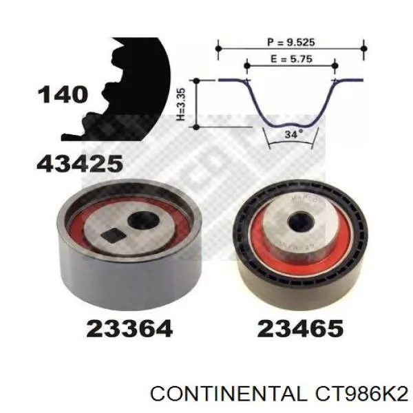 Compre CT986K2 Continental/Siemens Correia do mecanismo de distribuição de gás, kit
