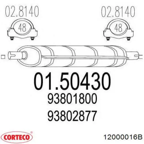 Compre 12000016B Corteco Anel de vedação, universal