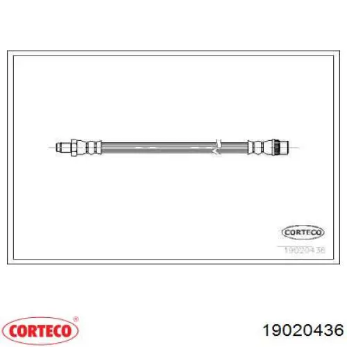 19020436 Corteco Mangueira do freio dianteira