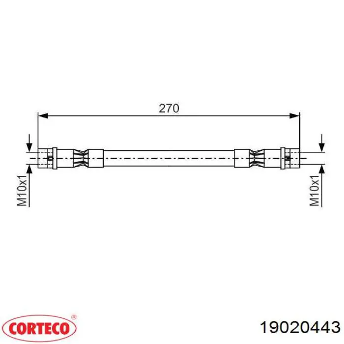 Compre 19020443 Corteco Mangueira do freio dianteira