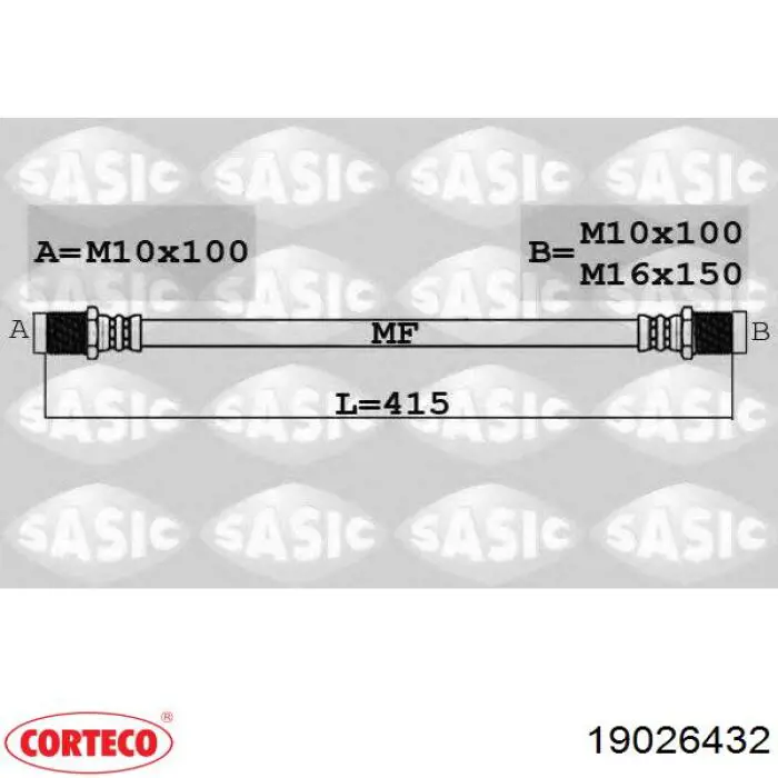 Mangueira do freio dianteira Corteco 19026432 preço, a partir de 13,67 USD
