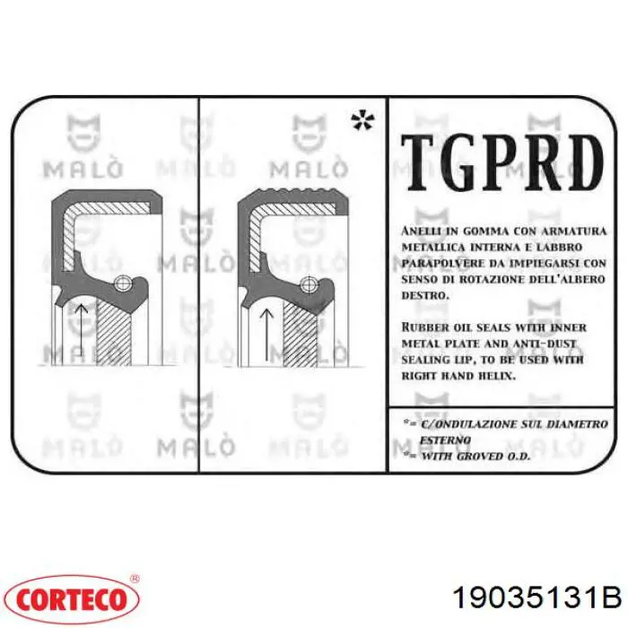 Vedação traseira de cambota de motor Corteco 19035131B preço, a partir de 27,28 USD