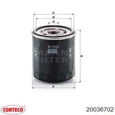 Vedação da árvore distribuidora de motor 20036702 Corteco