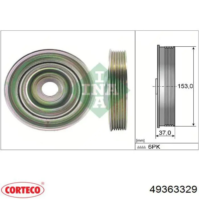 Polia de cambota Corteco 49363329 preço, a partir de 51,72 USD