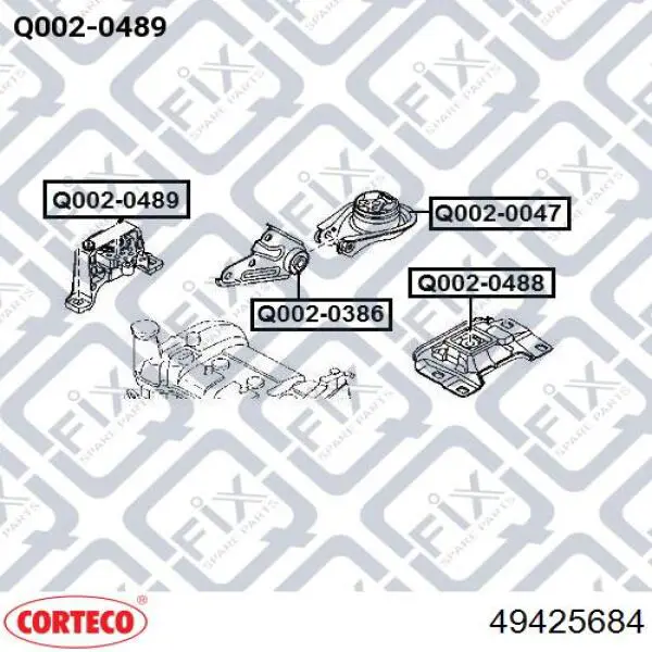 Compre 49425684 Corteco Coxim (suporte) direito de motor