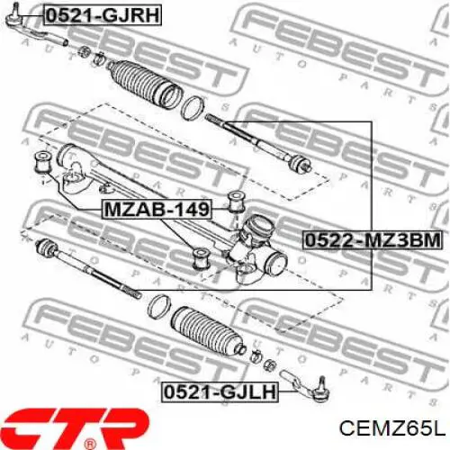 CEMZ65L CTR Ponta externa da barra de direção