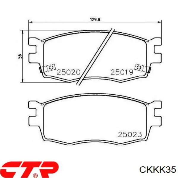 CKKK35 CTR Sapatas do freio dianteiras de disco