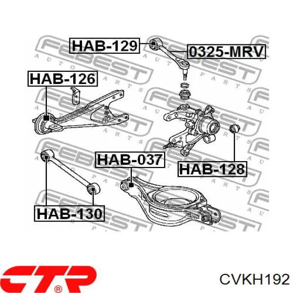 CVKH192 CTR Bloco silencioso traseiro de braço oscilante transversal