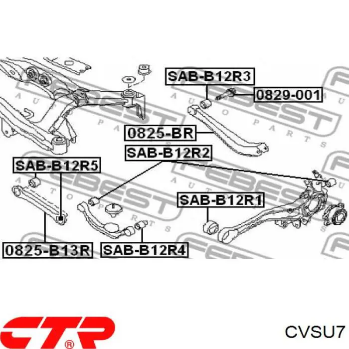 CVSU7 CTR Bloco silencioso interno traseiro de braço oscilante transversal